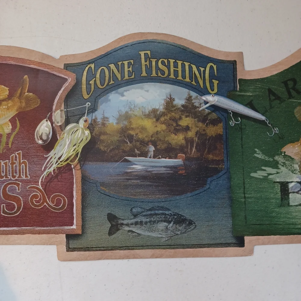 Wallpaper Border Bass Fishing Die Cut OPEN ROLL